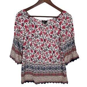 Dalia Pink Red Off The Shoulder Blouse Top Women's Size XS